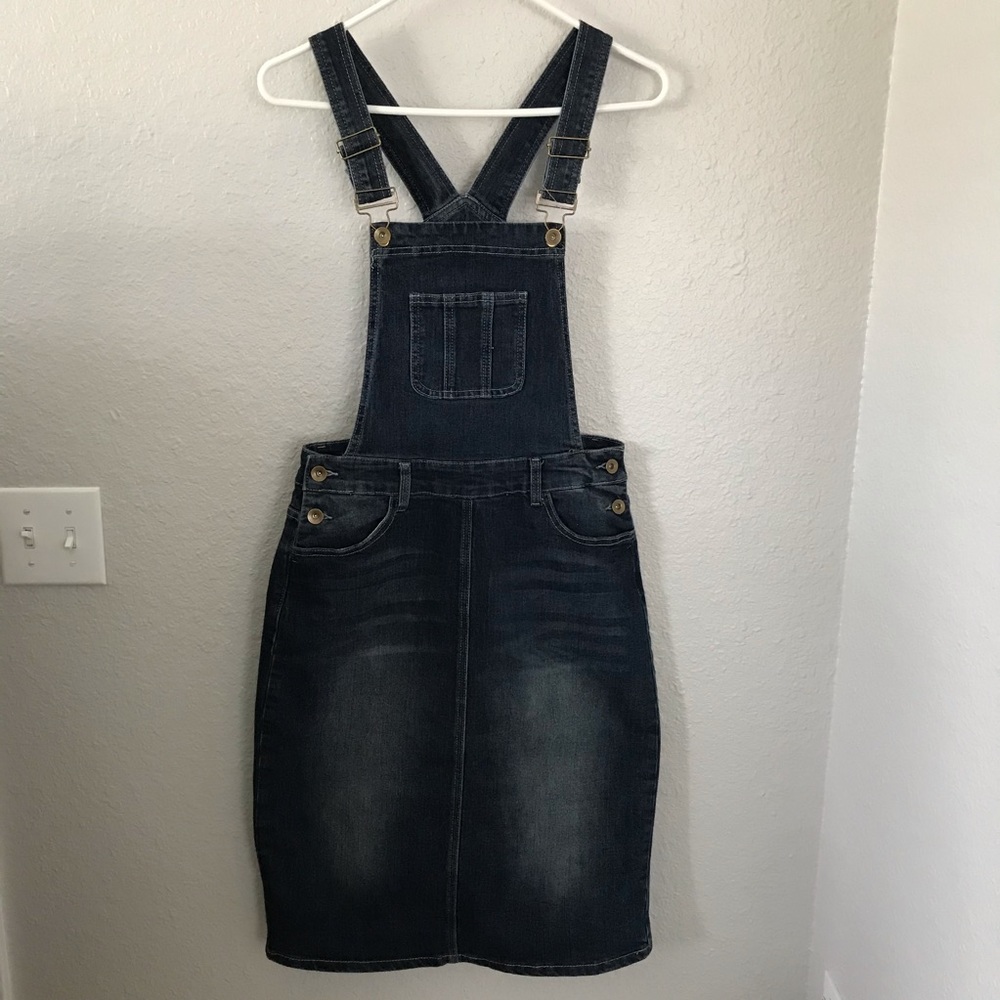 Main Street Exchange Denim Overall Skirtall Dress